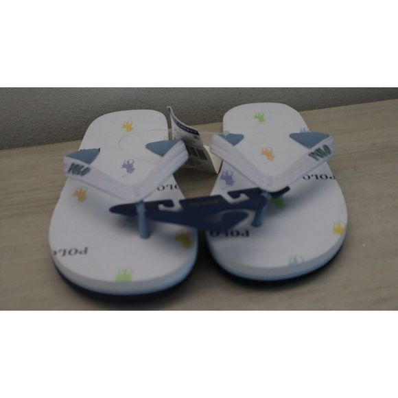 Polo Ralph Lauren Women's Sz 9 White/Allover Pony Print Flip Flops - Picture 6 of 6